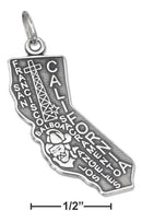 Silver Charms & Pendants Sterling Silver Charm: Antiqued California State Charm JadeMoghul