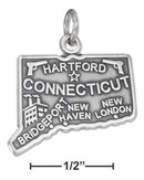 Silver Charms & Pendants Sterling Silver Charm: Antiqued Connecticut State Charm JadeMoghul