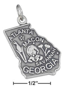 Silver Charms & Pendants Sterling Silver Charm: Antiqued Georgia State Charm JadeMoghul