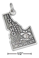 Silver Charms & Pendants Sterling Silver Charm: Antiqued Idaho State Charm JadeMoghul