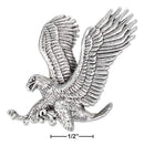 Silver Charms & Pendants Sterling Silver Charm: Antiqued Landing Bald Eagle Pendant JadeMoghul