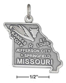 Silver Charms & Pendants Sterling Silver Charm: Antiqued Missouri State Charm JadeMoghul