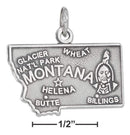 Silver Charms & Pendants Sterling Silver Charm: Antiqued Montana State Charm JadeMoghul