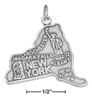 Silver Charms & Pendants Sterling Silver Charm: Antiqued New York State Charm JadeMoghul
