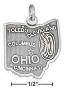 Silver Charms & Pendants Sterling Silver Charm: Antiqued Ohio State Charm JadeMoghul