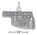 Silver Charms & Pendants Sterling Silver Charm: Antiqued Oklahoma State Charm JadeMoghul