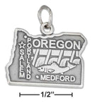 Silver Charms & Pendants Sterling Silver Charm: Antiqued Oregon State Charm JadeMoghul