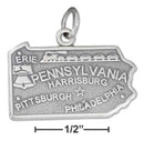 Silver Charms & Pendants Sterling Silver Charm: Antiqued Pennsylvania State Charm JadeMoghul