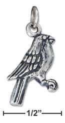 Silver Charms & Pendants Sterling Silver Charm: Antiqued Song Bird Charm JadeMoghul