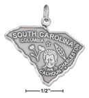 Silver Charms & Pendants Sterling Silver Charm: Antiqued South Carolina State Charm JadeMoghul