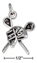 Silver Charms & Pendants Sterling Silver Charm: Antiqued Sticks And Mask Lacrosse Charm JadeMoghul