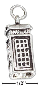 Silver Charms & Pendants Sterling Silver Charm: Antiqued Three Dimensional British Telephone Booth Charm JadeMoghul