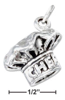 Silver Charms & Pendants Sterling Silver Charm: Antiqued Three Dimensional "chef" Hat Charm JadeMoghul