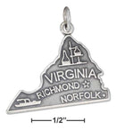 Silver Charms & Pendants Sterling Silver Charm: Antiqued Virginia State Charm JadeMoghul