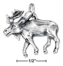 Silver Charms & Pendants Sterling Silver Charm: Antiqued Walking Moose Charm JadeMoghul