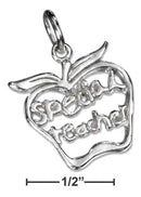 Silver Charms & Pendants Sterling Silver Charm: Apple With "special Teacher" Charm JadeMoghul