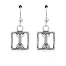 Silver Charms & Pendants Sterling Silver Charm: Box Bone Dog Bone Dangle Earrings On French Wires JadeMoghul Inc.