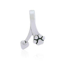 Silver Charms & Pendants Sterling Silver Charm: Canine Ties Of Love Heart And Dog Paw Print Ribbon Pendant JadeMoghul Inc.