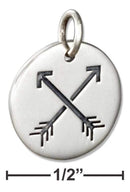 Silver Charms & Pendants Sterling Silver Charm: Disk With Arrows Friendship Charm JadeMoghul Inc.