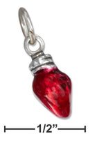 Silver Charms & Pendants Sterling Silver Charm: Enamel 3d Red Christmas Light Bulb Charm JadeMoghul