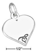 Silver Charms & Pendants Sterling Silver Charm: Engravable Heart Charm With Heart Stamping JadeMoghul