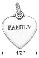 Silver Charms & Pendants Sterling Silver Charm: "family" Affirmation Heart Charm JadeMoghul