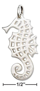 Silver Charms & Pendants Sterling Silver Charm: Filigree Seahorse Silhouette Charm JadeMoghul Inc.