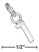 Silver Charms & Pendants Sterling Silver Charm: Fine Lined "1" Number Charm JadeMoghul