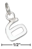 Silver Charms & Pendants Sterling Silver Charm: Fine Lined "6" Number Charm JadeMoghul