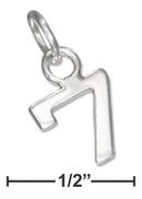 Silver Charms & Pendants Sterling Silver Charm: Fine Lined "7" Number Charm JadeMoghul