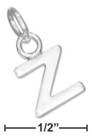 Silver Charms & Pendants Sterling Silver Charm: Fine Lined Letter "z" Charm JadeMoghul