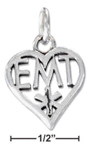 Silver Charms & Pendants Sterling Silver Charm: Heart Emergency Medical Technician "emt" Charm JadeMoghul