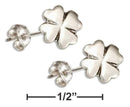 Silver Charms & Pendants Sterling Silver Charm: High Polish 4 Leaf Clover Post Earrings JadeMoghul Inc.