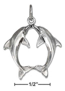 Silver Charms & Pendants Sterling Silver Charm: High Polish Kissing Dolphins Charm JadeMoghul