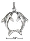 Silver Charms & Pendants Sterling Silver Charm:  High Polish Kissing Dolphins Charm JadeMoghul