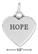 Silver Charms & Pendants Sterling Silver Charm: "hope" Affirmation Heart Charm JadeMoghul