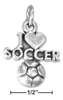 Silver Charms & Pendants Sterling Silver Charm: "i Heart Soccer" Charm With A Soccer Ball JadeMoghul