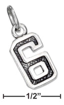 Silver Charms & Pendants Sterling Silver Charm: Jersey "6" Number Charm JadeMoghul