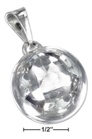 Silver Charms & Pendants Sterling Silver Charm: Large 20mm High Polish Round Chime Ball Pendant JadeMoghul