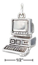 Silver Charms & Pendants Sterling Silver Charm: Large Antiqued Computer Charm JadeMoghul