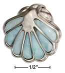Silver Charms & Pendants Sterling Silver Charm: Larimar Scallop Shell Pendant JadeMoghul Inc.