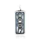 Silver Charms & Pendants Sterling Silver Charm: Love And Destiny Dog Paw Print Pendant Footprint, Heart & Star JadeMoghul Inc.