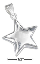 Silver Charms & Pendants Sterling Silver Charm: Medium Shining Star Pendant JadeMoghul
