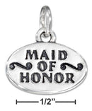 Silver Charms & Pendants Sterling Silver Charm: Oval "maid Of Honor" Charm JadeMoghul