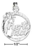 Silver Charms & Pendants Sterling Silver Charm: "puerto Rico" Charm With Palm Tree In Circle JadeMoghul