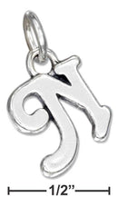 Silver Charms & Pendants Sterling Silver Charm: Scrolled Letter "n" Charm JadeMoghul