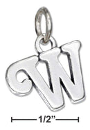 Silver Charms & Pendants Sterling Silver Charm: Scrolled Letter "w" Charm JadeMoghul