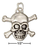 Silver Charms & Pendants Sterling Silver Charm: Skull And Crossbones Charm JadeMoghul Inc.