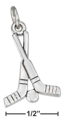 Silver Charms & Pendants Sterling Silver Charm: Sticks And Puck Hockey Charm JadeMoghul