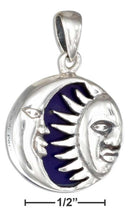 Silver Charms & Pendants Sterling Silver Charm: Sun And Moon On Blue Pendant JadeMoghul